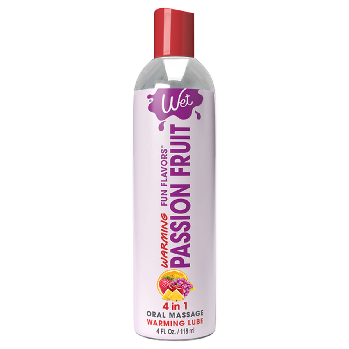 "Wet Warming Fun Flavors - Passion Fruit - 4 in 1 Lubricant 4 Oz WT20418"